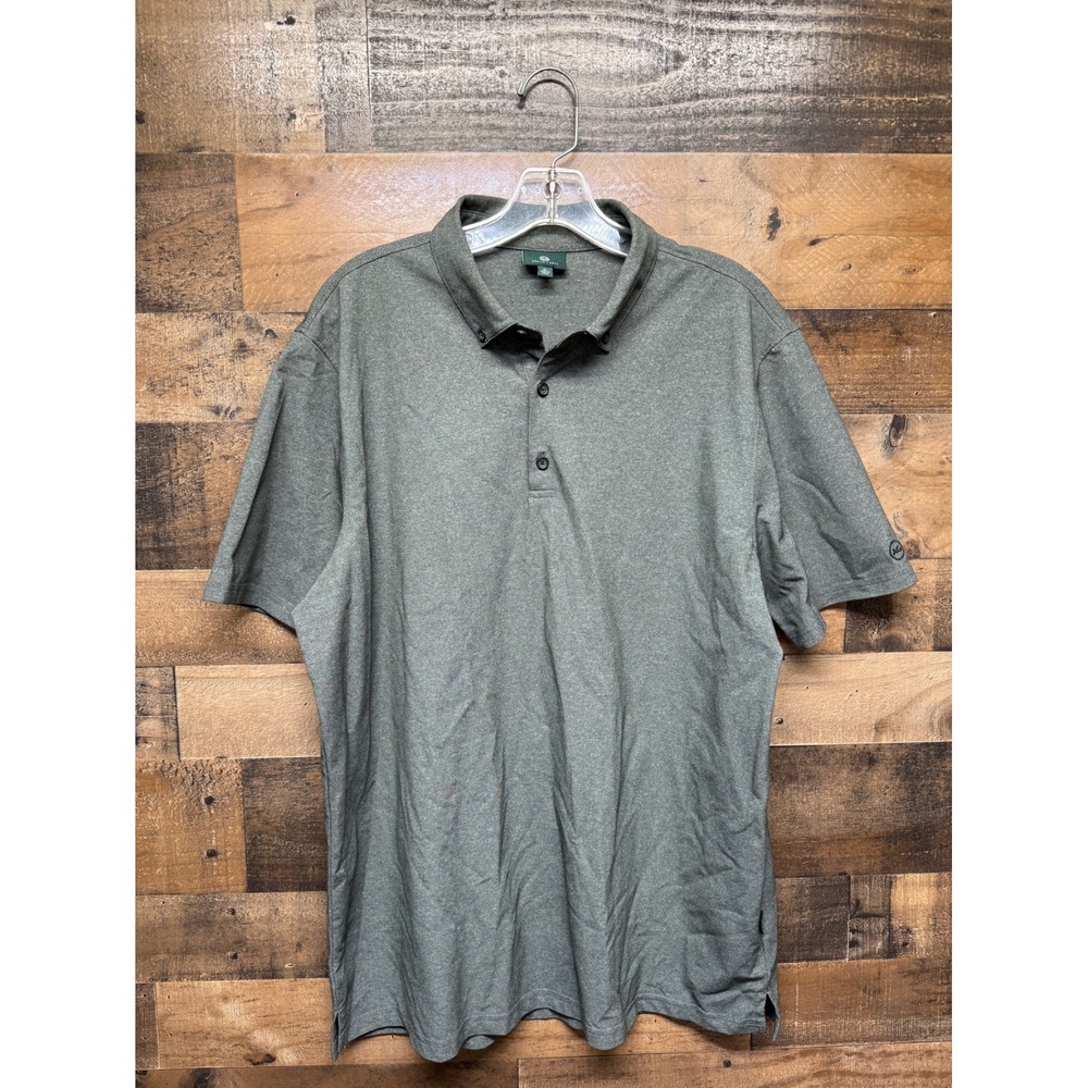 AG Green Label Mens XL Green Heathered Polo‎ Shirt Short Sleeve Golf Casual